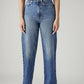 Women's Blue Loose Fit High Rise Jeans - Front View