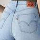 Women's Light Blue Loose Fit High Rise Jeans - Detail View