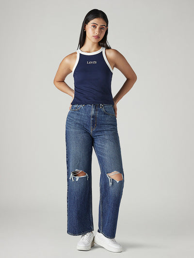 levi's Women's Dark Indigo Loose Fit High Rise Jeans-picture-12