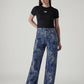 Women's Blue Loose Fit High Rise Jeans - Styleshot View
