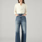 Women's Blue Loose Fit High Rise Jeans - Styleshot View