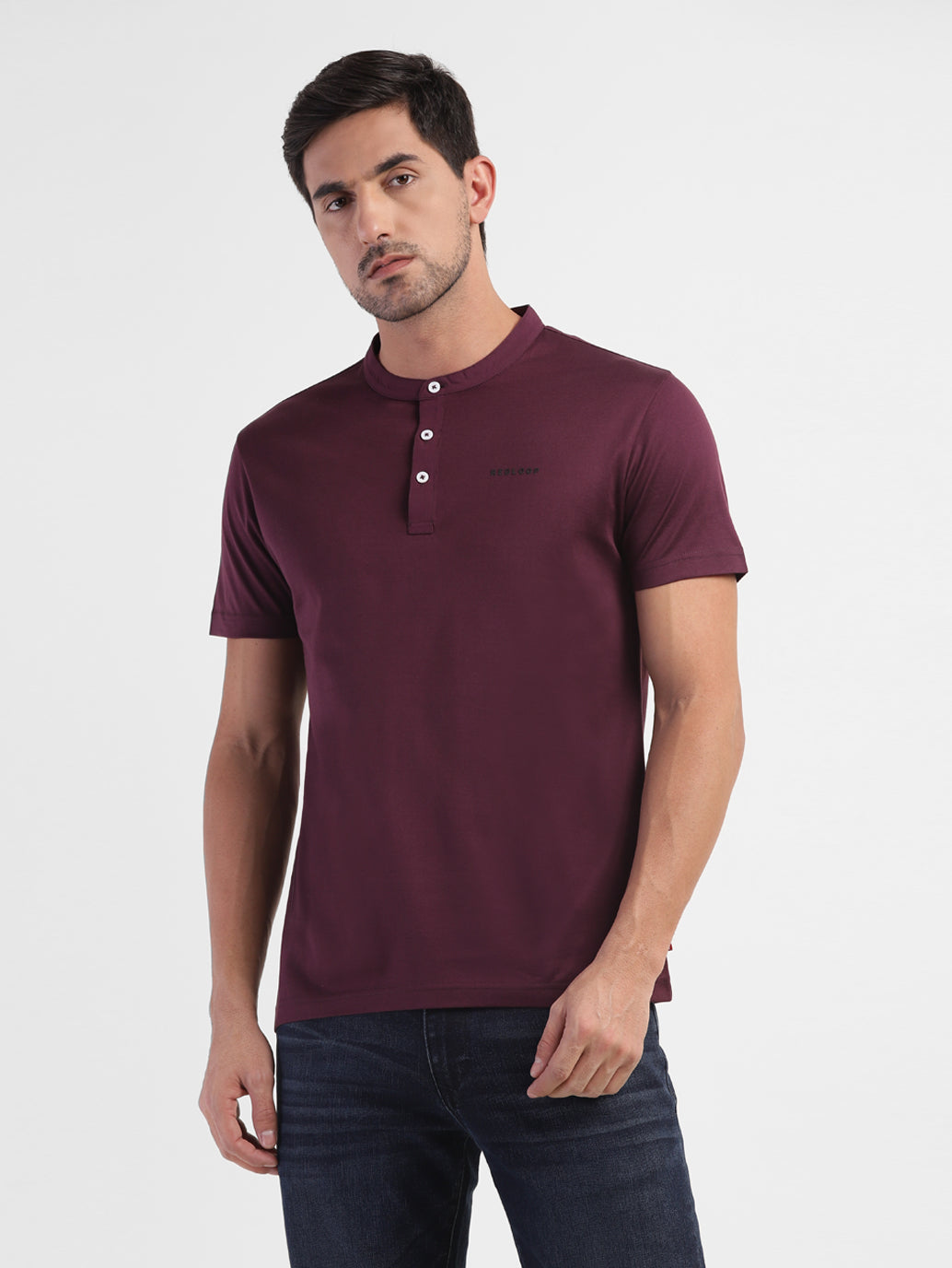 Men's Solid Henley T-Shirt