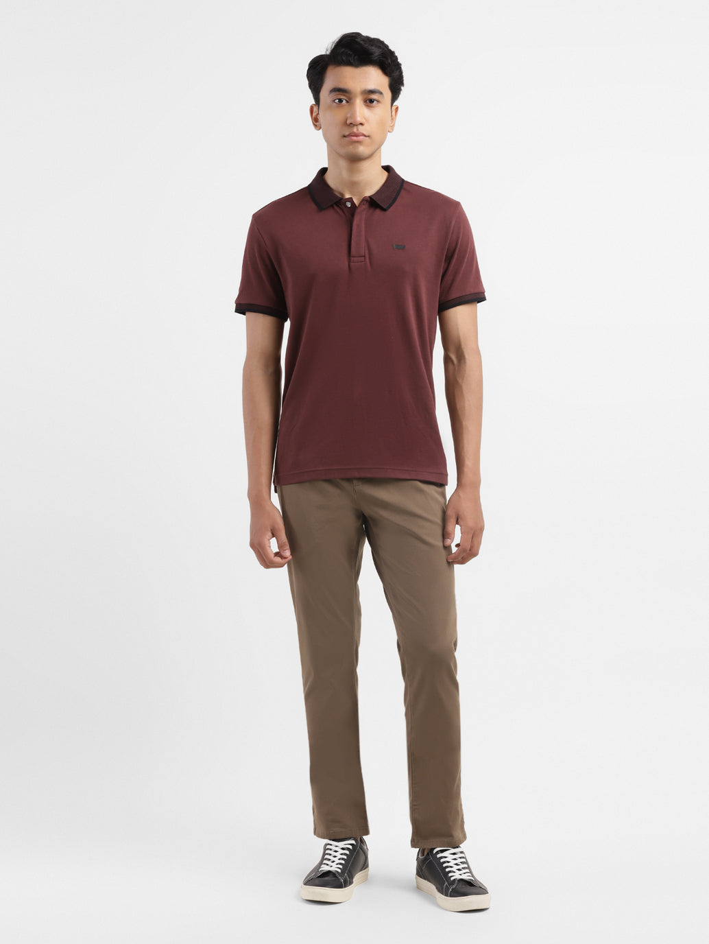 Men's Solid Polo Collar T-shirt