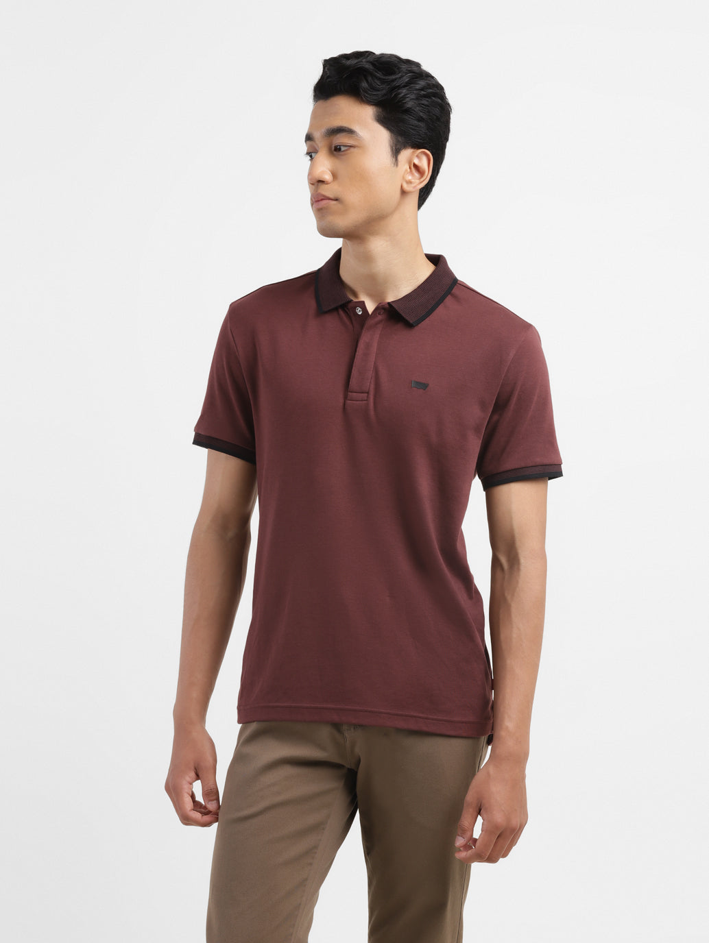 Men's Solid Polo Collar T-shirt