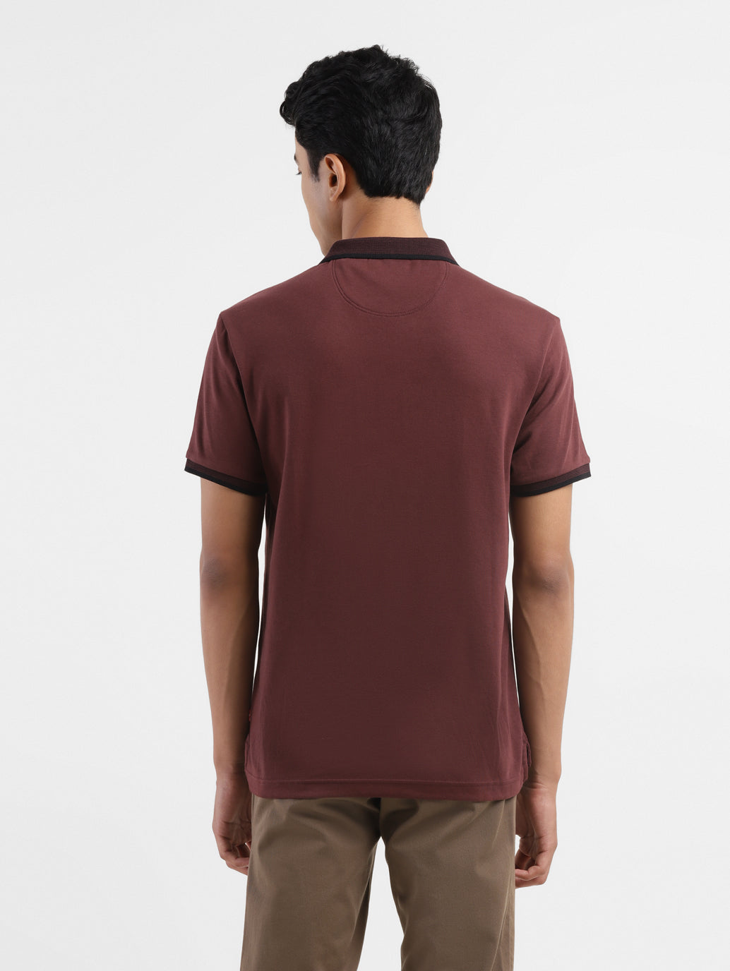 Men's Solid Polo Collar T-shirt