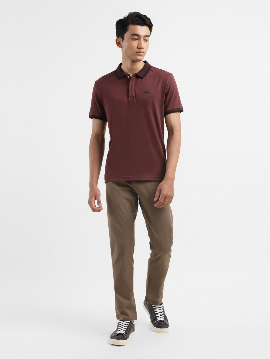 Men's Solid Polo Collar T-shirt