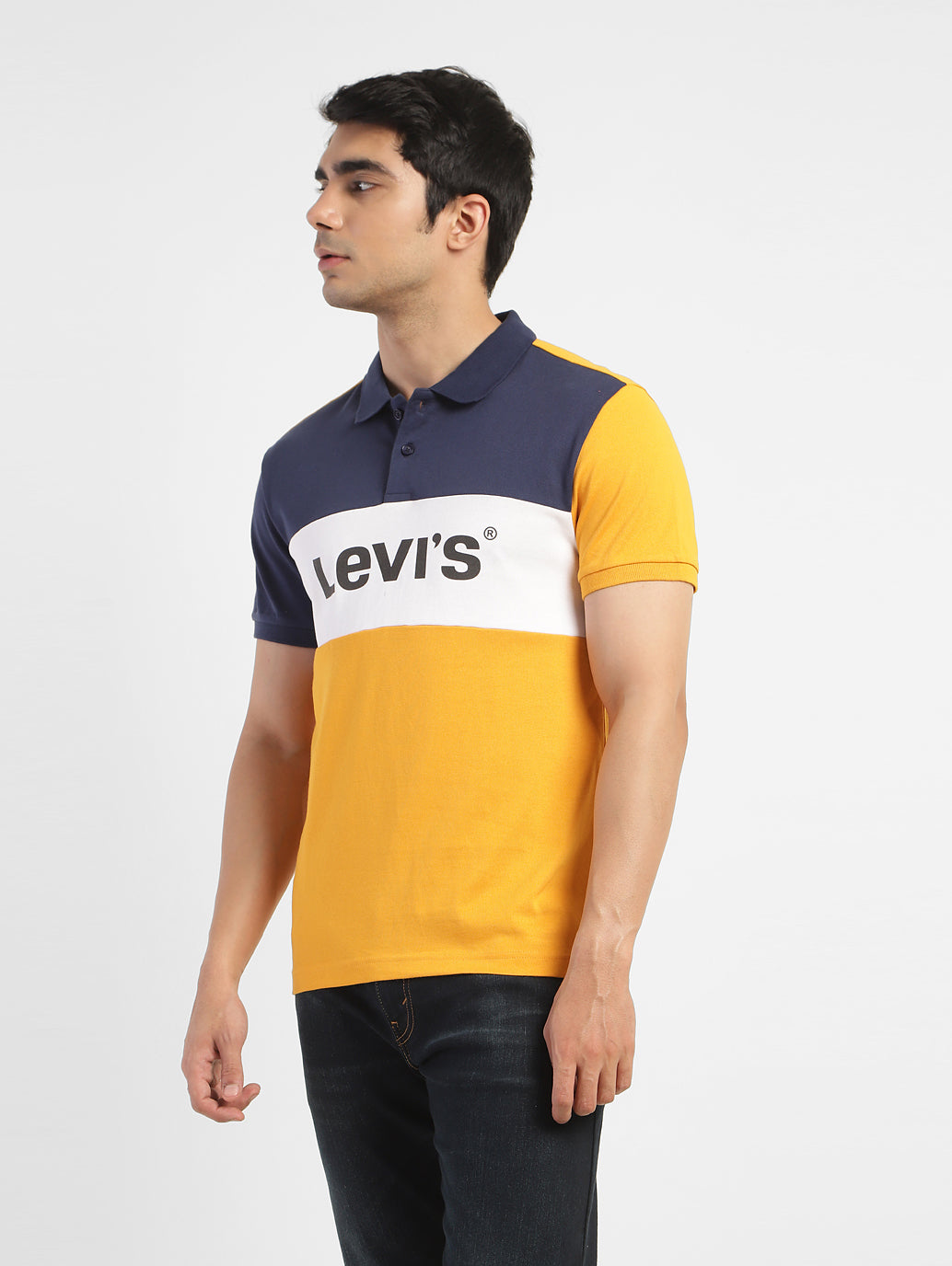 Men's Color Block Polo T-Shirt