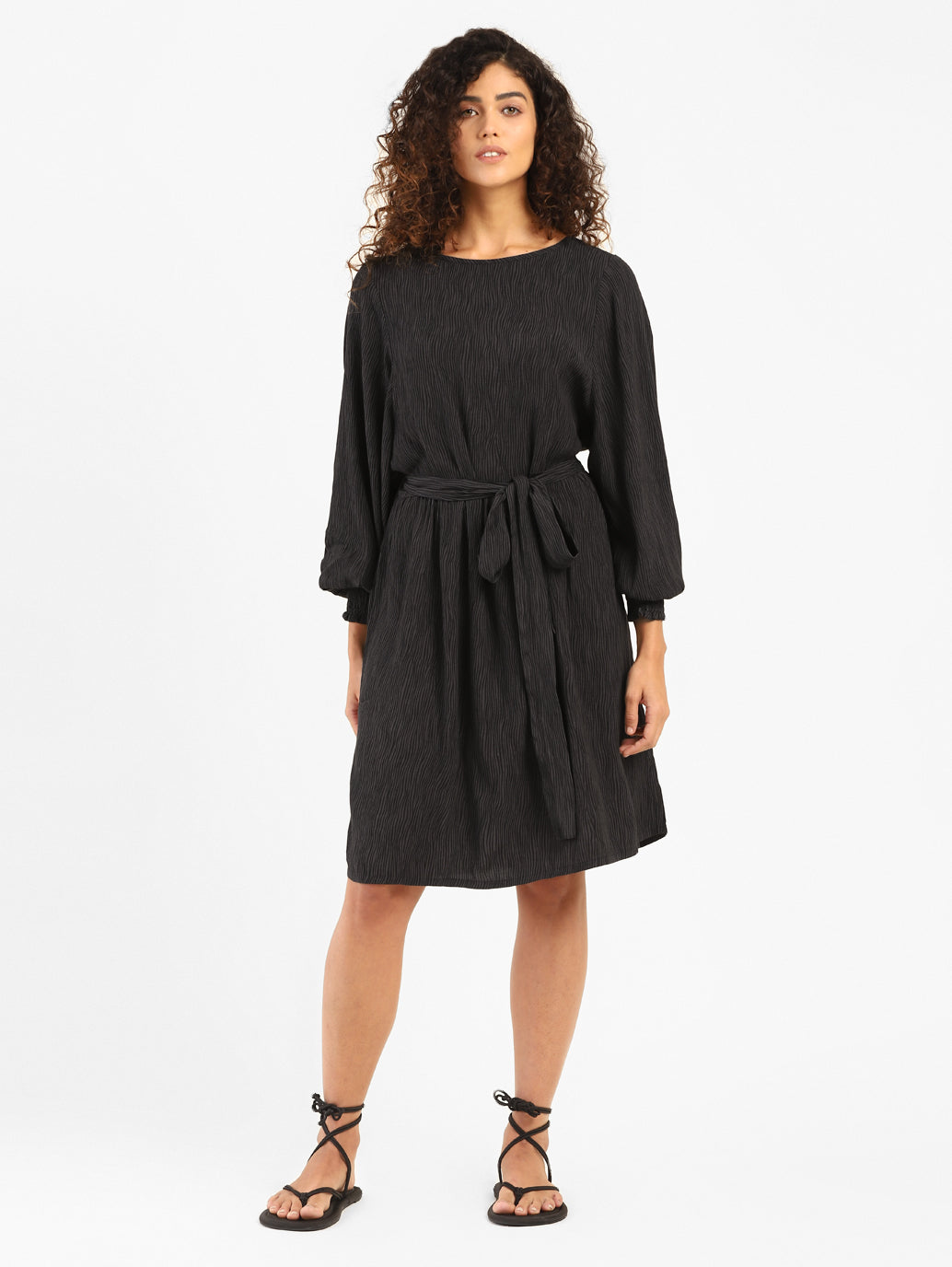 Women's Solid Round Neck Dress