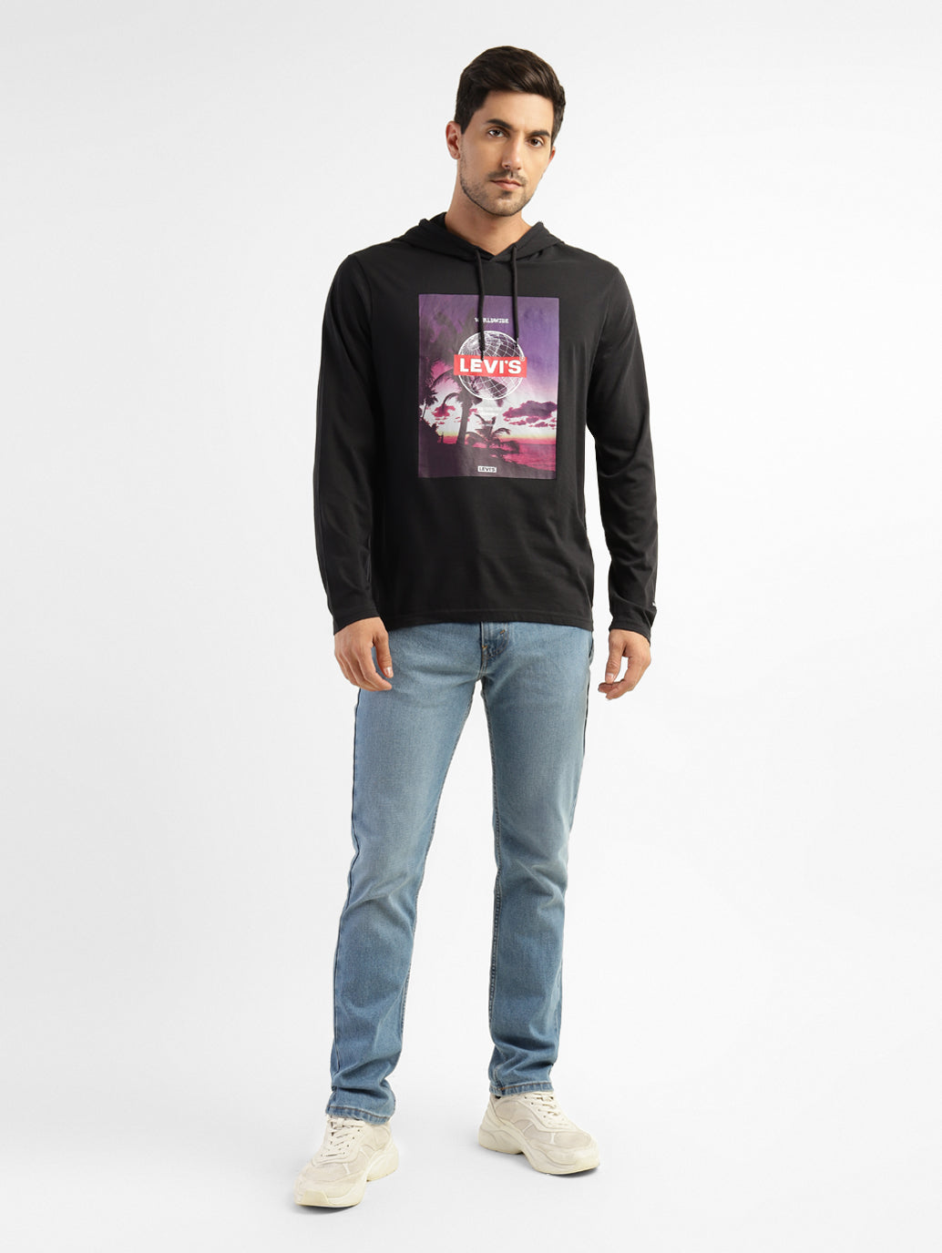 Men's Graphic Print Hooded Sweatshirt