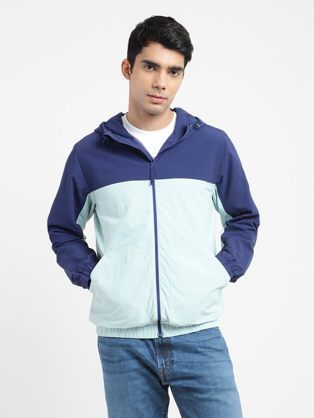 Men's Colorblock Hooded Jacket