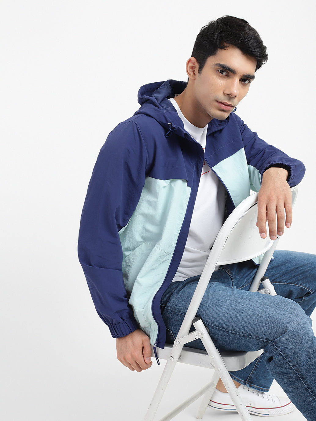 Men's Colorblock Hooded Jacket