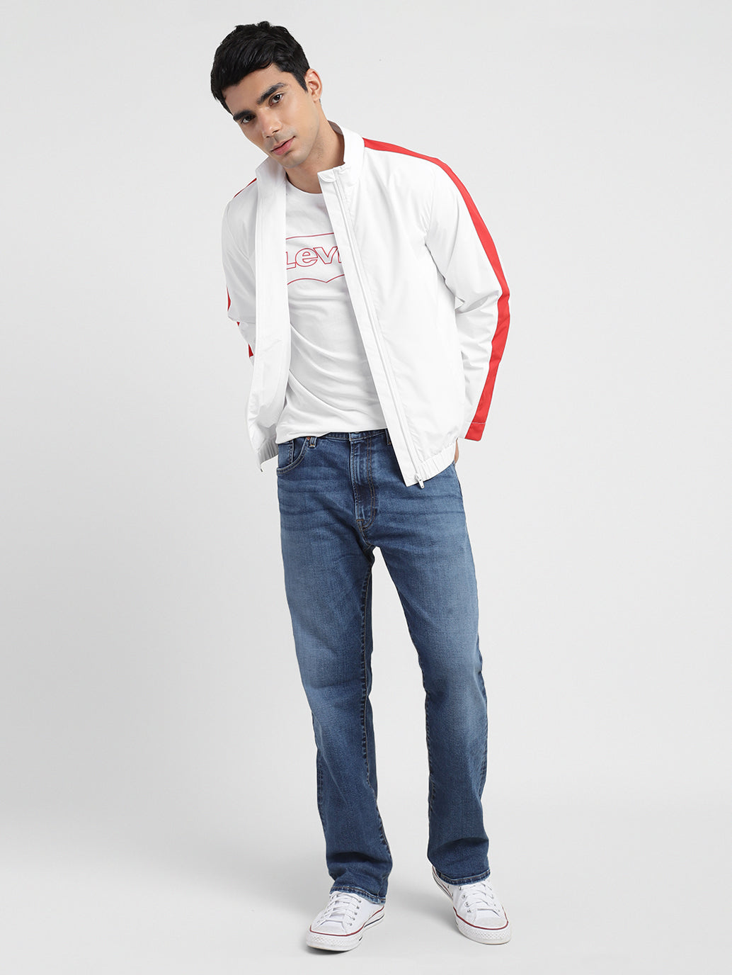 Men's Colorblock High Neck Jacket