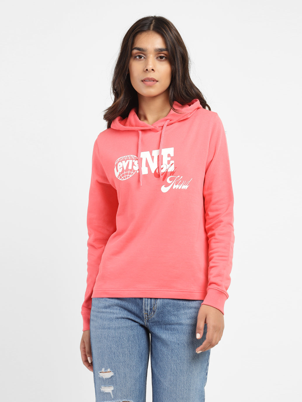 Women's Printed Pink Hooded Sweatshirt - 7485aebf-60af-43a7-bef8-5304e19356fa View