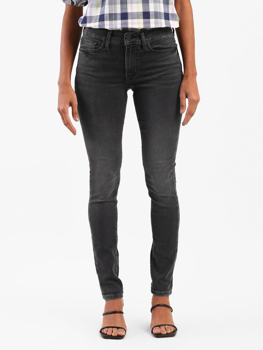 Women's 711 Grey Skinny Fit Mid Rise Jeans