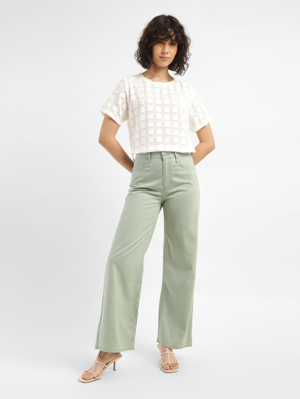 Women's Green Mile High Wide Leg Fit High Rise Jeans