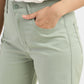 Women's High Rise Green Wide-leg Jeans