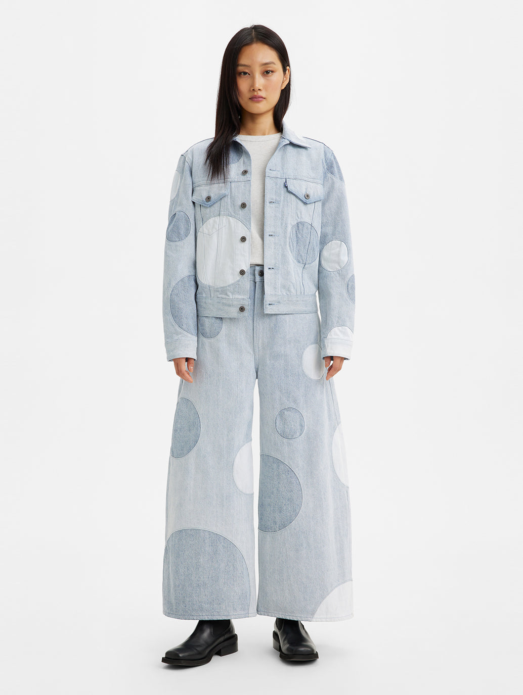 Women's Blue Barrel Loose Fit High Rise Jeans