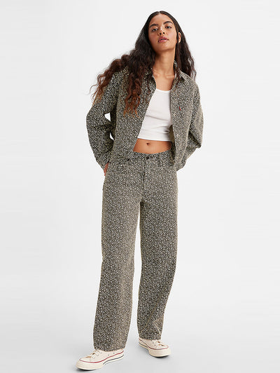 Women's Mid Rise Grey Straight Trousers