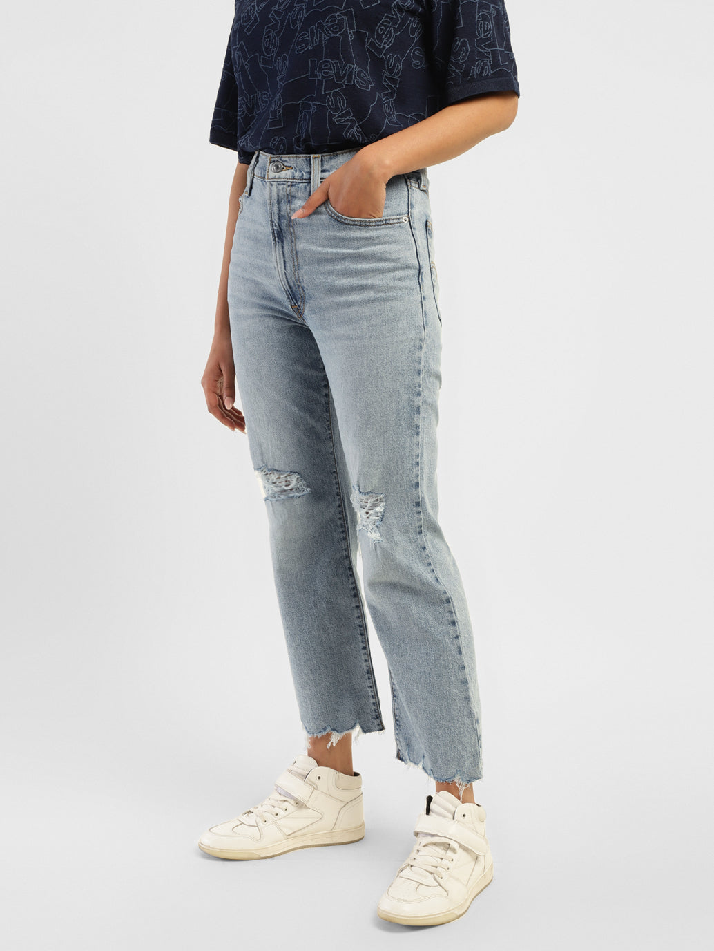 Women's High Rise Ribcage Cropped Bootcut Jeans