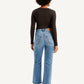 Women's Blue Ribcage Cropped Bootcut Fit High Rise Jeans - Back View