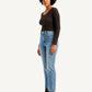 Women's Blue Ribcage Cropped Bootcut Fit High Rise Jeans - Side View