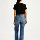 Women's High Rise Ribcage Crop Blue Bootcut Jeans