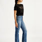 Women's High Rise Ribcage Crop Blue Bootcut Jeans