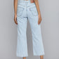 Women's Light Blue Ribcage Cropped Bootcut Fit High Rise Jeans - 3 View