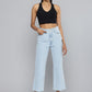 Women's Light Blue Ribcage Cropped Bootcut Fit High Rise Jeans - 4 View
