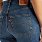 Women's Blue Ribcage Flared Fit High Rise Jeans - Detail View