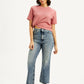 Women's Blue Ribcage Cropped Bootcut Fit High Rise Jeans - Styleshot View