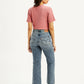 Women's Blue Ribcage Cropped Bootcut Fit High Rise Jeans - Back View