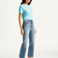 Women's High Rise Ribcage Cropped Bootcut Blue Jeans