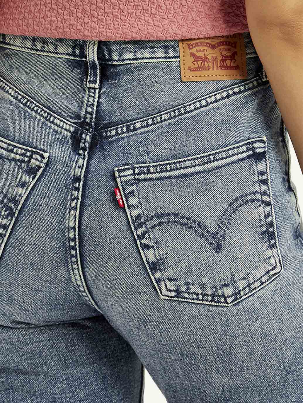 Women's Blue Ribcage Cropped Bootcut Fit High Rise Jeans - 3a324965-d543-4232-beed-ac398eec5809 View