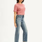 Women's Blue Ribcage Cropped Bootcut Fit High Rise Jeans - Side View