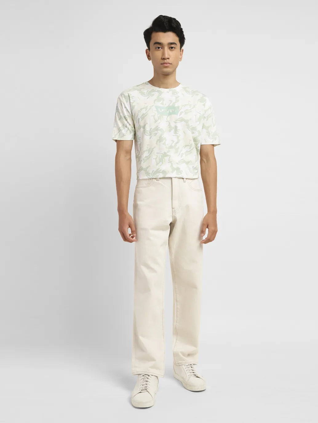 Men's 550 Beige Loose Fit Mid Rise Jeans