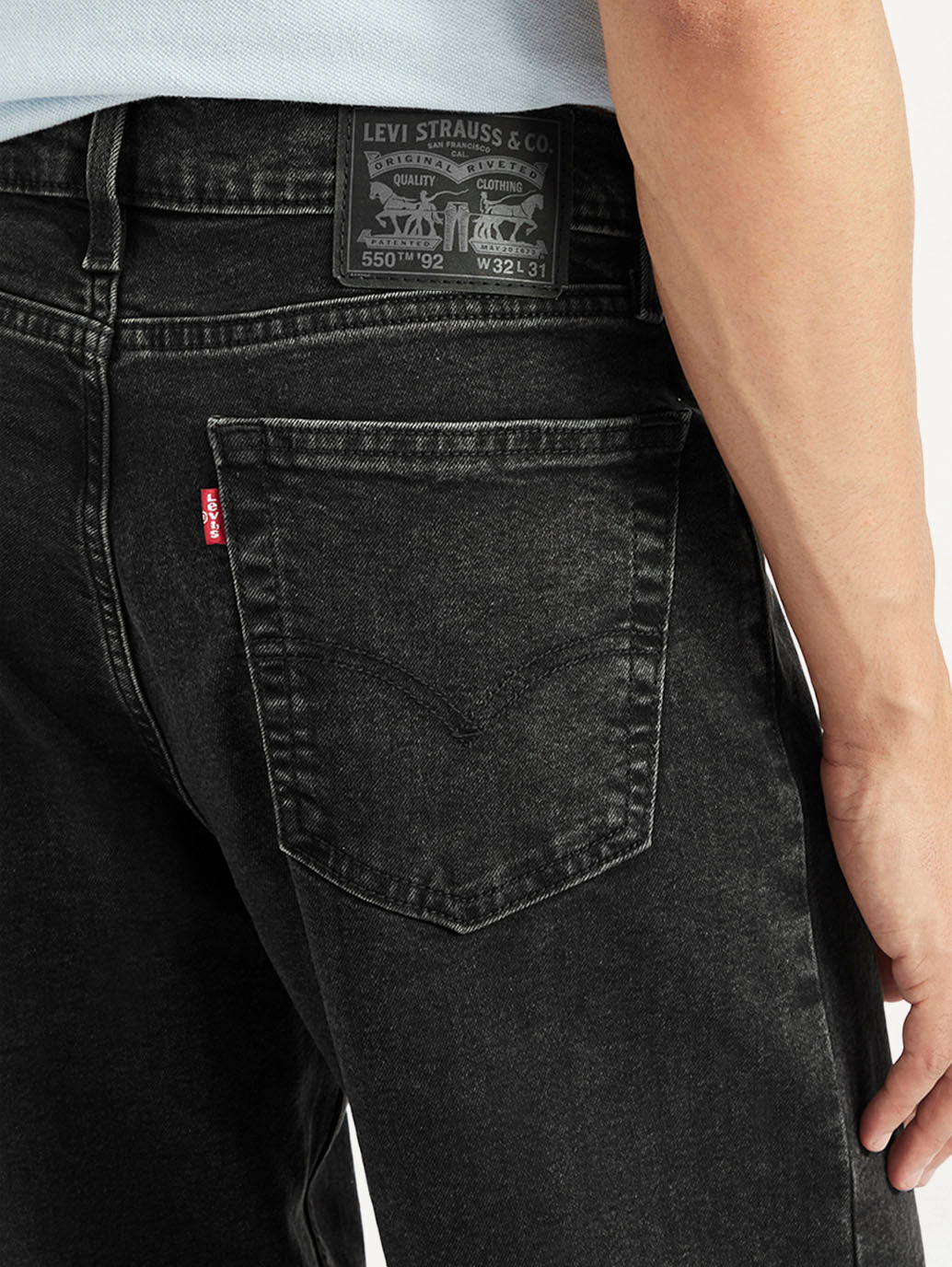 Men's 550'92 Dark Grey Loose Fit Mid Rise Jeans - Detail View