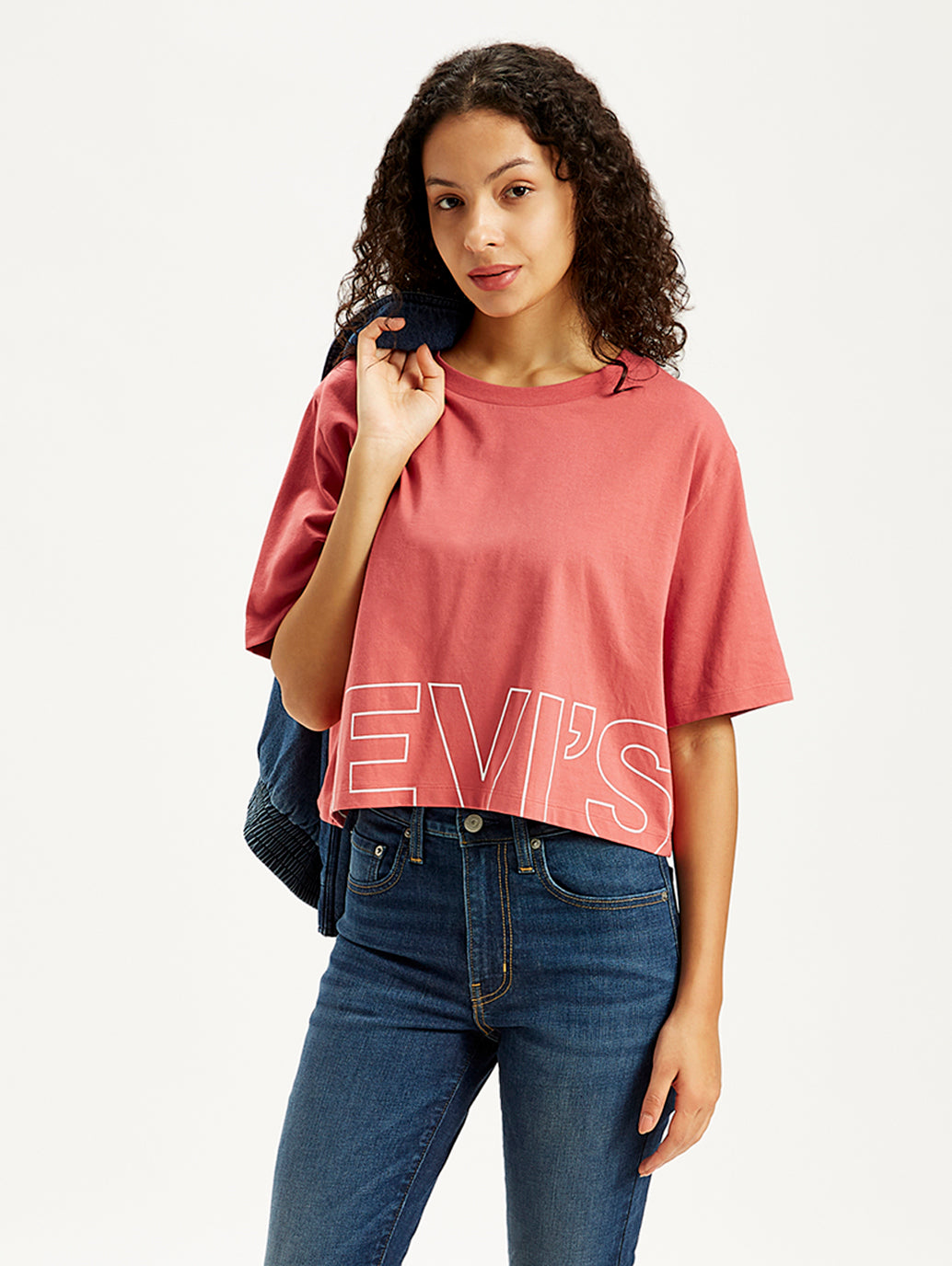 Women's Brand Logo Loose Fit T-Shirt