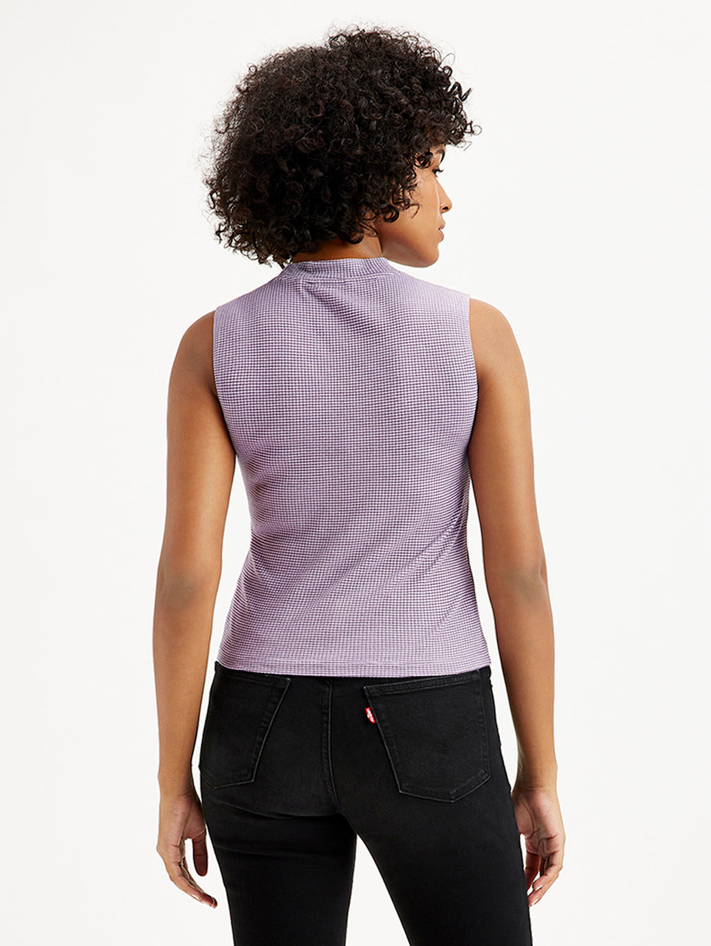 Women's Solid Lavender Band Neck Tank Top