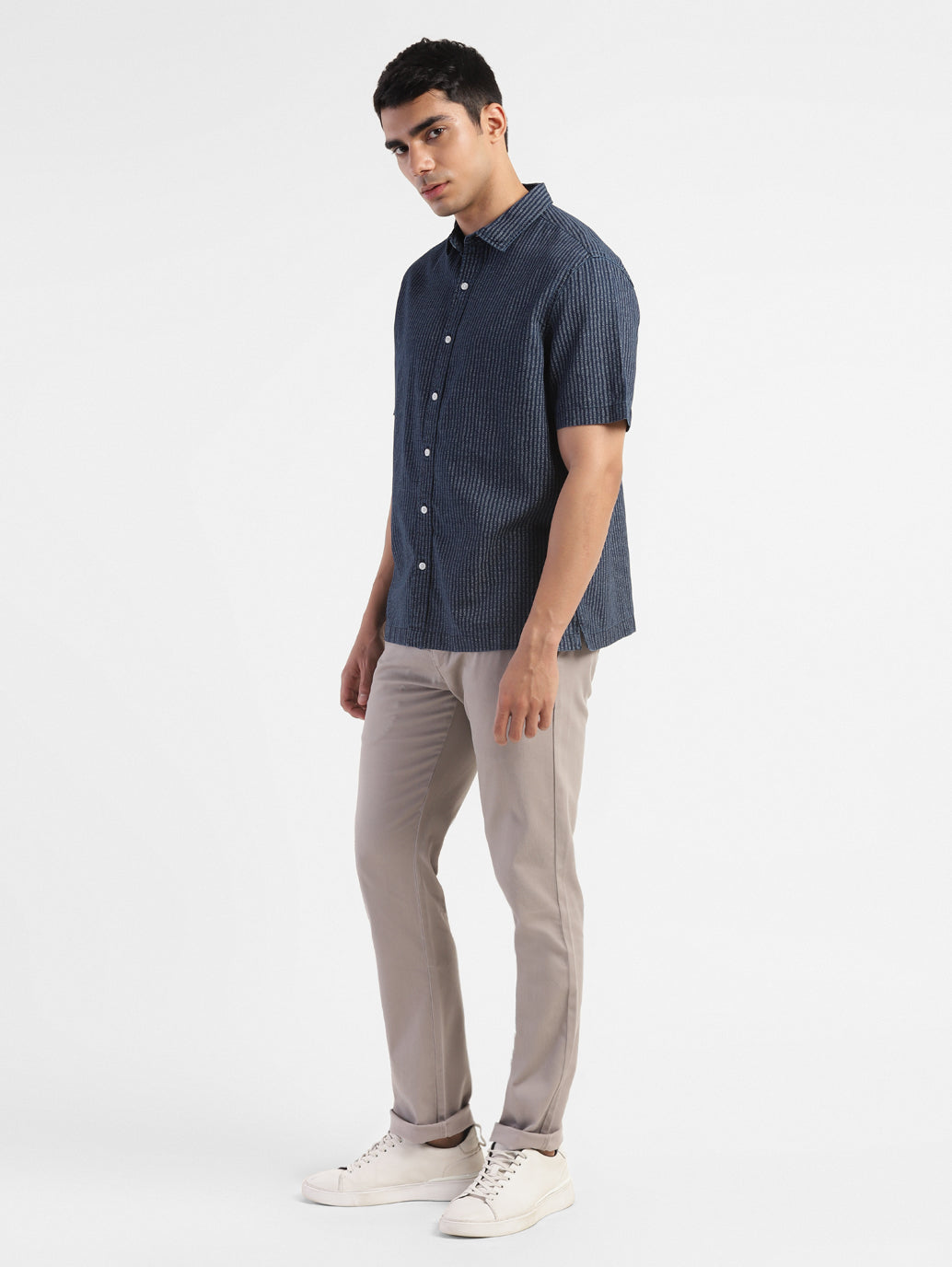 Men's Striped Spread Collar Regular Fit Shirt