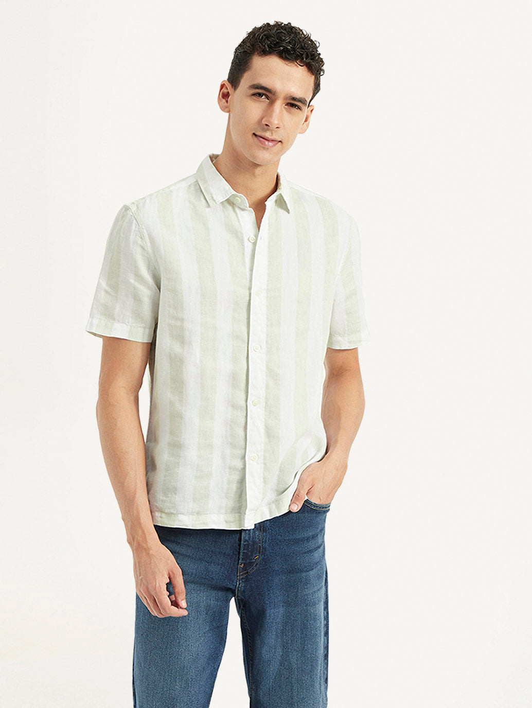 Men's Striped Relaxed Fit Shirt - Styleshot View