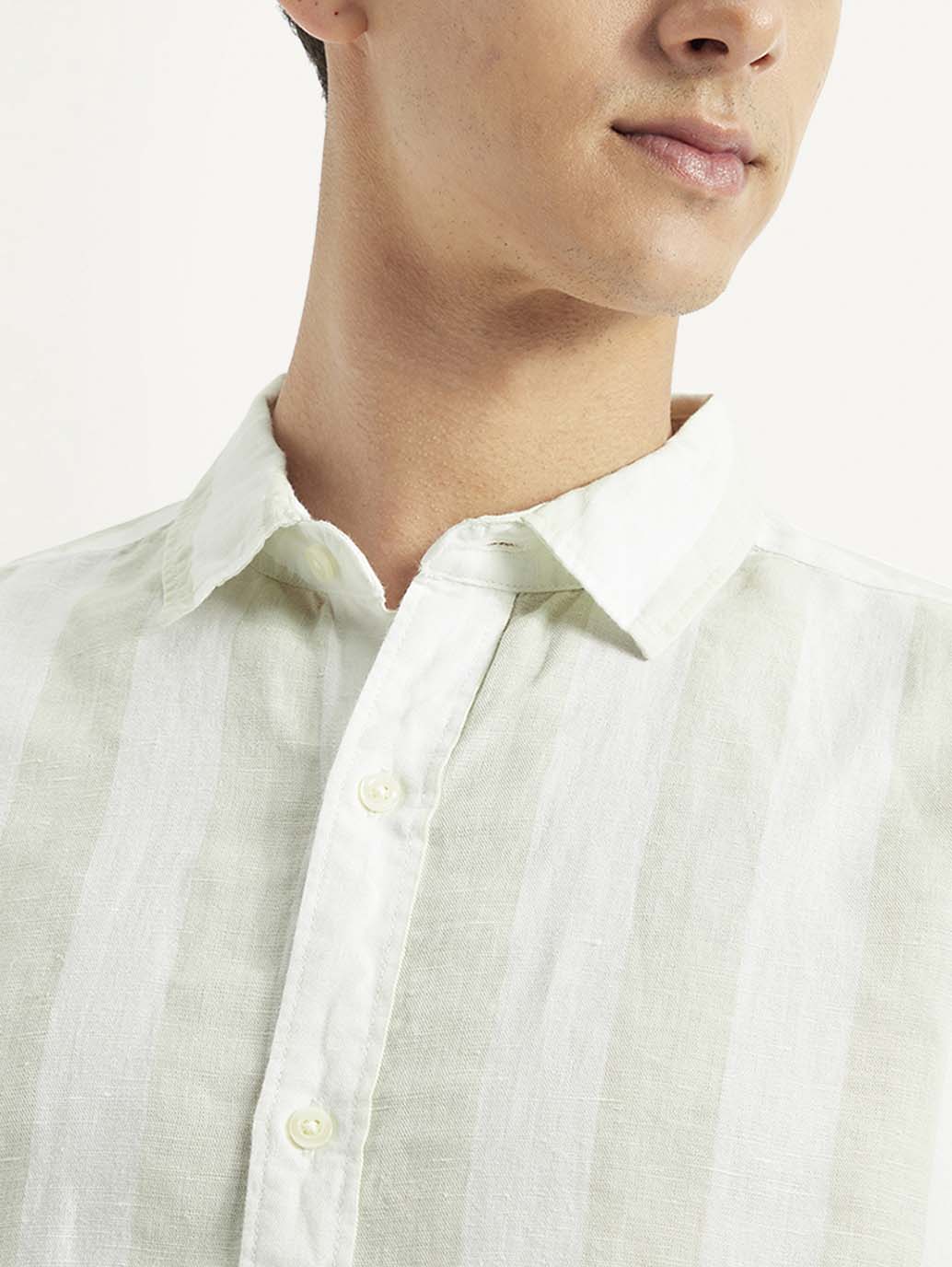 Men's Striped Relaxed Fit Shirt - Detail View