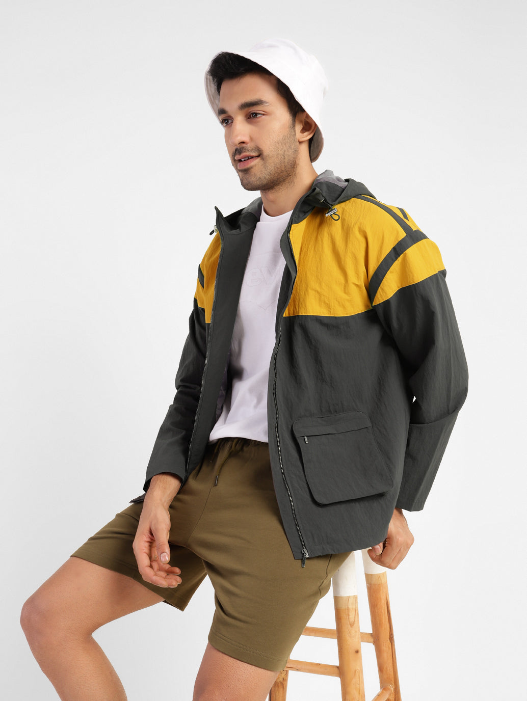Men's Colorblock Hooded Jackets