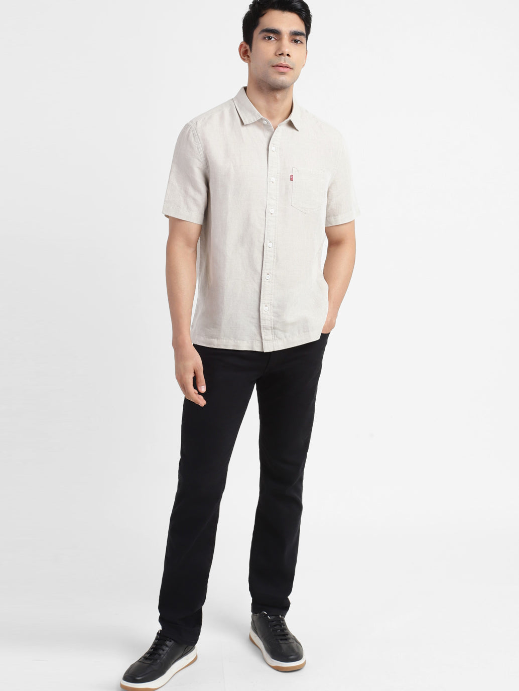 Men's Solid Spread Collar Shirt - 30ef750b-8d56-49f7-a789-6431cc15e42e View