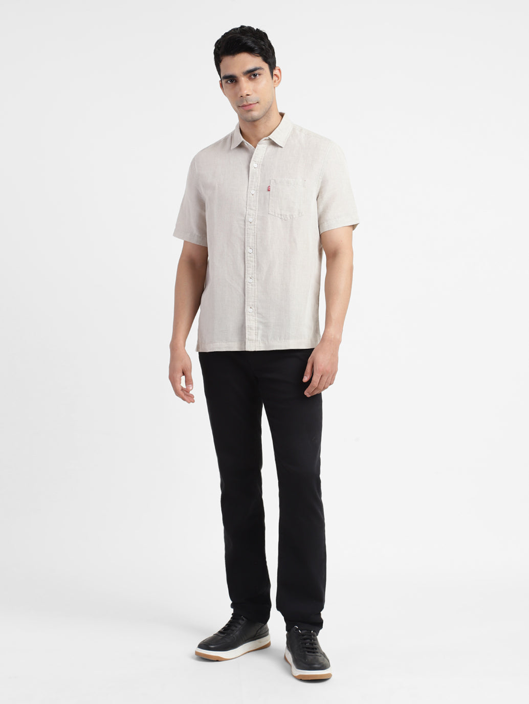 Men's Solid Spread Collar Shirt - d3b15e8e-c731-466c-9c25-ef61704cf033 View