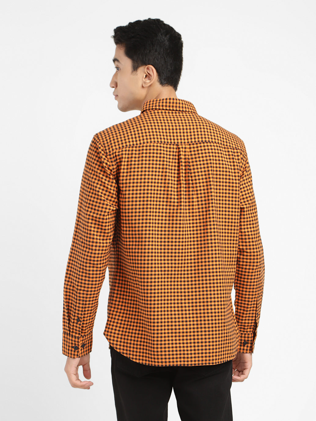 Orange 2024 gingham shirt