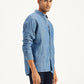 Men's Solid Regular Fit Denim Shirt - 62924464-43c1-4146-9158-8afe2d3f003a View