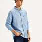 Men's Solid Straight Fit Denim Shirt