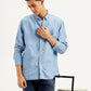 Men's Solid Straight Fit Denim Shirt