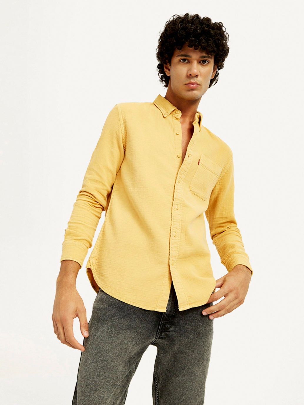 Men's Solid Overdyed Slim Fit Shirt